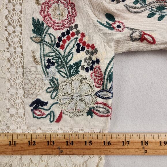 Anthropologie Let Me Be Victoria WMNS Lace Embroidered Mini Dress S Ivory NWT - Picture 12 of 16